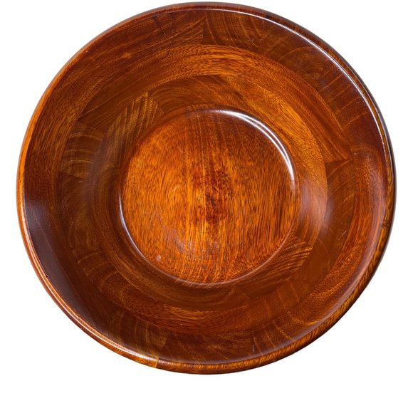 Julie Pomerantz Teak Wood Serving Fruit Bowl 12 in Vintage u - Picture 3 of 5
